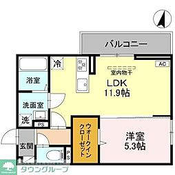 SOPHIA II A 1LDKの間取図画像