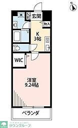 グリーンヒルレジデンス 1Kの間取図画像
