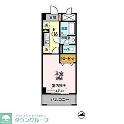 アルカンシェル 1Kの間取図画像