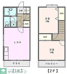 シティハウスαC棟 2LDKの間取図画像