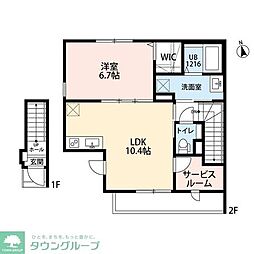 Amour Valle Fiume 1LDKの間取図画像