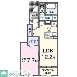クイーンハウスII B棟 1LDKの間取図画像