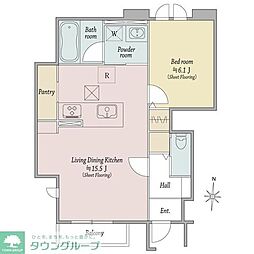 Windsor Court 1LDKの間取図画像