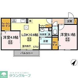 クラレットβ 2LDKの間取図画像