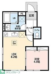 リーブルファイン松戸大金平 1LDKの間取図画像