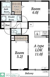 リブリ・ソワーレ 2LDKの間取図画像