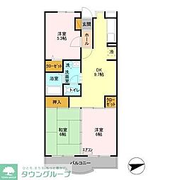 グランドール北小金 3DKの間取図画像