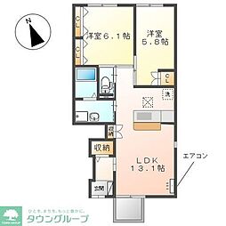 ル・グランシャティニエー 2LDKの間取図画像