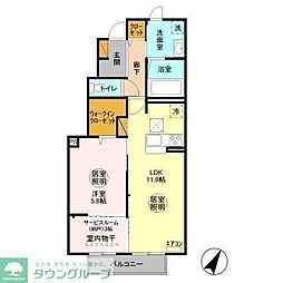 サンライズガーデン2 1SLDKの間取図画像