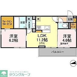 コンフォート松戸 2LDKの間取図画像