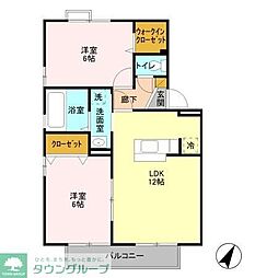 ロイヤルヒルズ1 2LDKの間取図画像