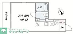 thetriasKASHIWA 1DKの間取図画像