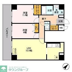 エルピス 2LDKの間取図画像