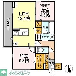 メゾン・ド・シルヴァ 2LDKの間取図画像