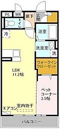 シャルマンドミールB 1LDKの間取図画像