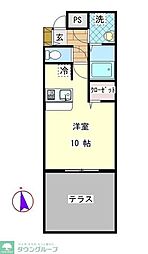 ツリーデン松戸2 1Kの間取図画像