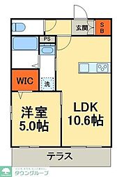Hebel Maison新柏 1LDKの間取図画像