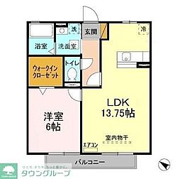 ウィルビューC 1LDKの間取図画像