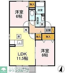 クレセント2 2LDKの間取図画像