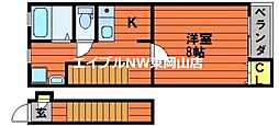 パシフィコノヴァB 1Kの間取図画像