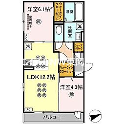 アルタ・レジデ 2LDKの間取図画像