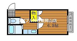 リバーサイドアーバン 1Kの間取図画像