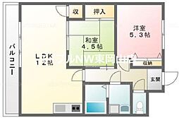 サンシャイン上道 2LDKの間取図画像
