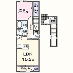 B.フォレスト1 1LDKの間取図画像