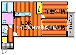 チッタ・デ・雄嶋 2LDKの間取図画像