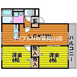 プラード広谷 2LDKの間取図画像