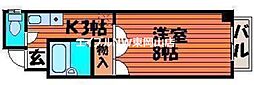 YSハイツ21原尾島 1Kの間取図画像