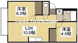 プレジール関 2LDKの間取図画像