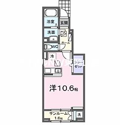 レンジ 雄町 ワンルームの間取図画像