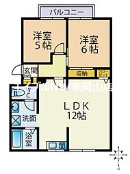 コーポシルフ 2LDKの間取図画像