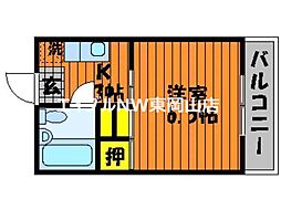 ドゥリーム浜 1Kの間取図画像