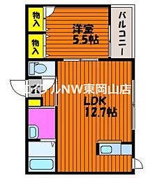 プロスペリーテA 1LDKの間取図画像