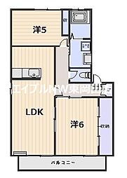 ドミール・エム 2LDKの間取図画像