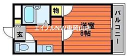 リバージュ浜 1Kの間取図画像