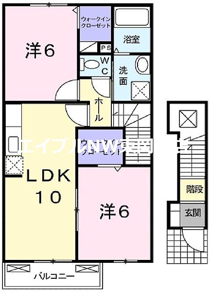 ブルック　サイド ｜岡山県備前市伊部(賃貸アパート2LDK・2階・54.85㎡)の写真 その2