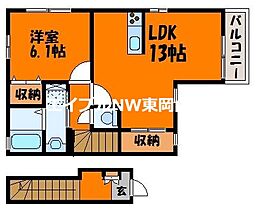 グランシャリオIII  ｜ 岡山県赤磐市桜が丘東3丁目（賃貸アパート1LDK・2階・38.22㎡） その2