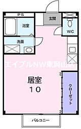 あんてぃーく 1階ワンルームの間取り