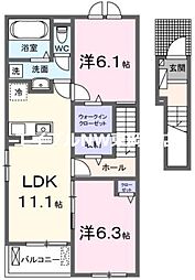プティパニエ C 2LDKの間取図画像