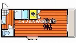 サンハイム長岡 1Kの間取図画像