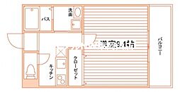 アーバンテラス東岡山 1Kの間取図画像