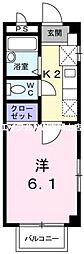 エクセレントA 1Kの間取図画像