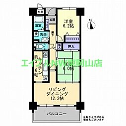 サーパス藤原西町 2LDKの間取図画像