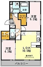 フローレンB棟 2階/-