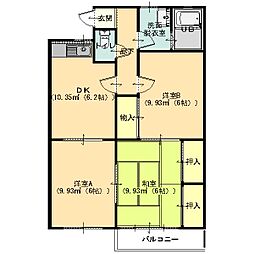 ANNEX21上岡 3DKの間取図画像