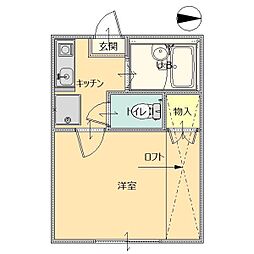 ハイツアザレア 1Kの間取図画像