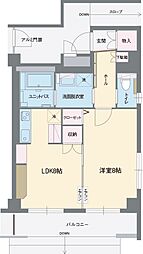 VILLA停雲 1LDKの間取図画像